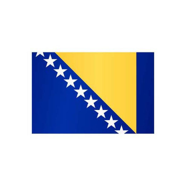 Stein HGS Länderflagge Bosnien und Herzegowina, 300 x 120 cm (Hochformat), mit Kunststoff-Karabiner, FlagTop 160 g/m², für Fahnenmasten 7 m, ohne Hohlsaum, 26827