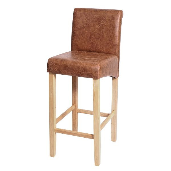 Mendler Barhocker HWC-C33, Barstuhl Tresenhocker, Holz, Wildlederimitat, helle Beine, Stoff/Textil, 74532