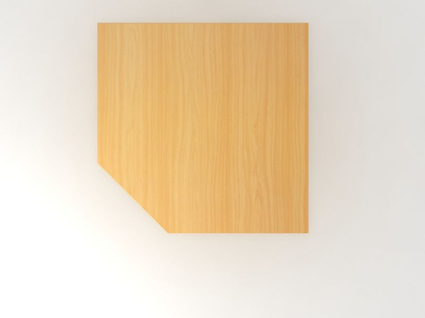 Hammerbacher Verkettungsplatte Trapezform /Stützfuß Buche/Chrom, Quadratform mit abgeschrägter Ecke, VLT12/6/C