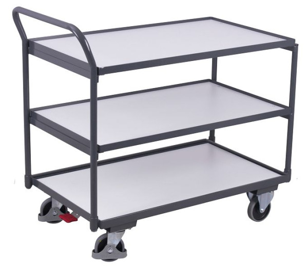 VARIOfit ESD Tischwagen mit 3 Ladeflächen, Außenmaße: 1.125 x 625 x 1.010 mm, RAL 7024 graphitgrau, sw-600.657