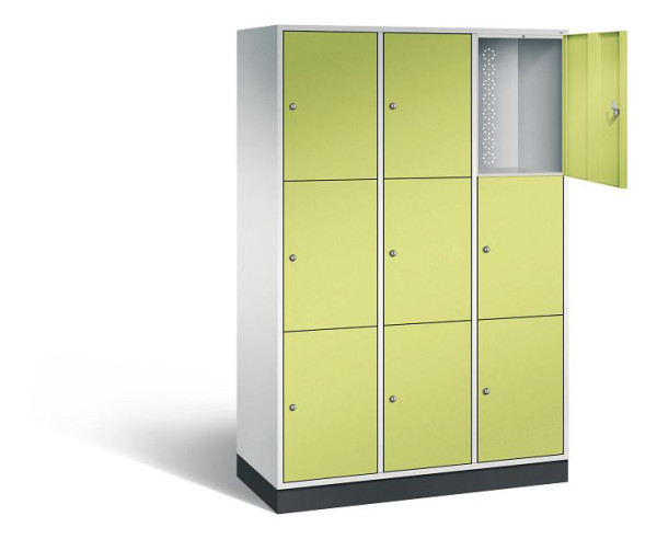C+P XL-Schließfachschrank Intro, H1950xB1220xT490mm, Farbe: Lichtgrau / Viridingrün, 8370-302 S10108