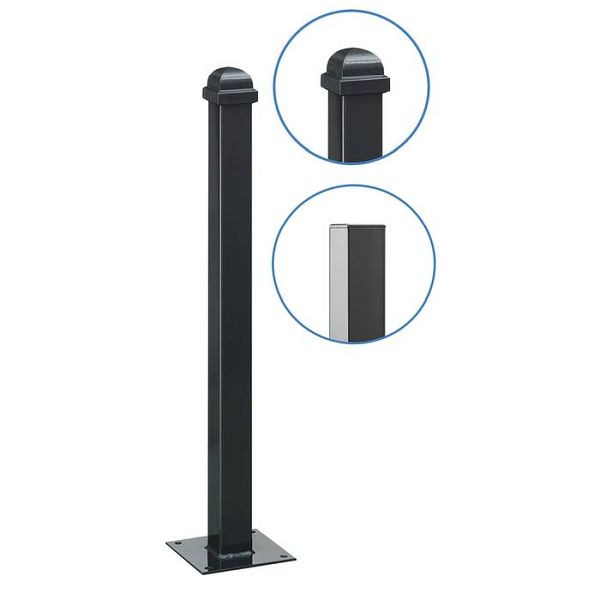 Stein HGS Stilpfosten aus Aluminium, 70 x 70mm, Flachkopf, zum Einbetonieren, 24195-1