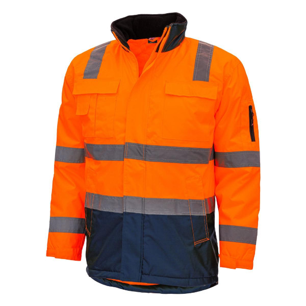 NITRAS MOTION TEX VIZ, Warnschutz-Parka, neonorange / blau, Größe: XS, VE: 10 Stück, 7144-XS