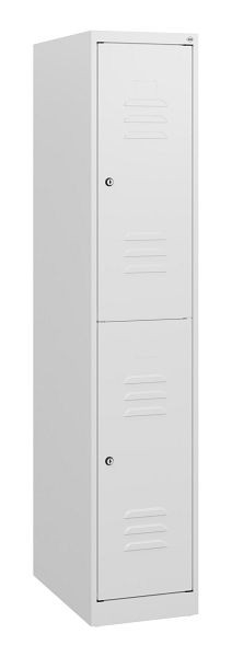 C+P Doppelstöckiger Spind Classic PLUS, 1530x300x500mm, 9016/9016, Zylinderschlösser, 0803005-10 S10029