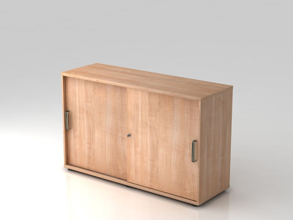 Hammerbacher Schiebetürschrank 2OH 120cm Streifengriff Nussbaum/Nussbaum, 120x40x74,8 cm (BxTxH), V1752S/N/N/SG