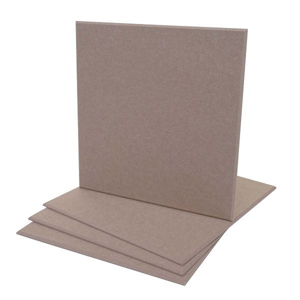 Mendler 4er-Set Akustikwandpaneel HWC-L52, Wandpaneele Akustikplatten, schalldämmend 1qm Fläche 50x50cm, hellbraun, 99574
