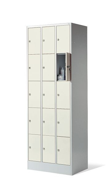 C+P Schließfachschrank Serie 8070, H1950xB680xT480mm, Farbe: Lichtgrau / Perlweiß, 80700-30 S10247
