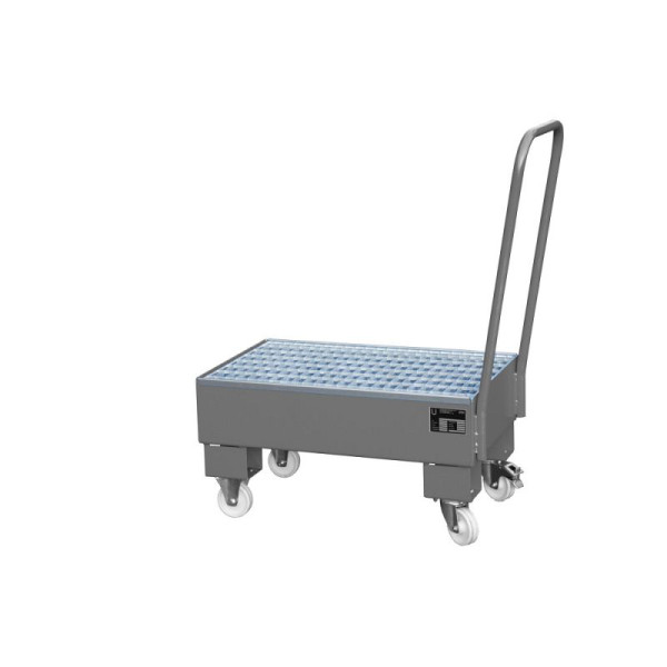 STEIN HGS Fahrbare Auffangwanne AW 60 SR, 3mm Stahlblech, für 60l-Fässer, RAL 7005 mausgrau, lackiert, 2 x 60 Liter Fass, 79203.0005