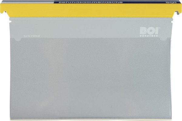 BOI Befundmappe, DBMK O-B.2, Bügelmechanik, gelbe Kopfleiste, chamois (hellgelb) Planenfolie, 9108-00320