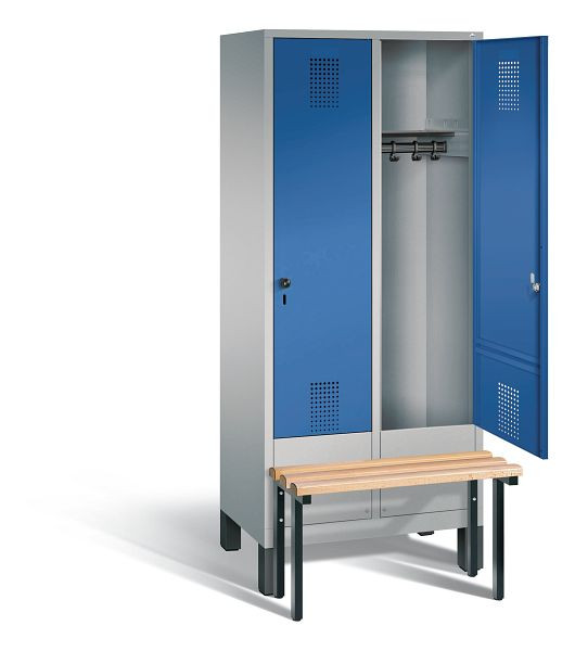 C+P Garderobenschrank Evolo, H1850xB810xT815mm, Farbe: Weißaluminium / Enzianblau, 48030-22 S10108