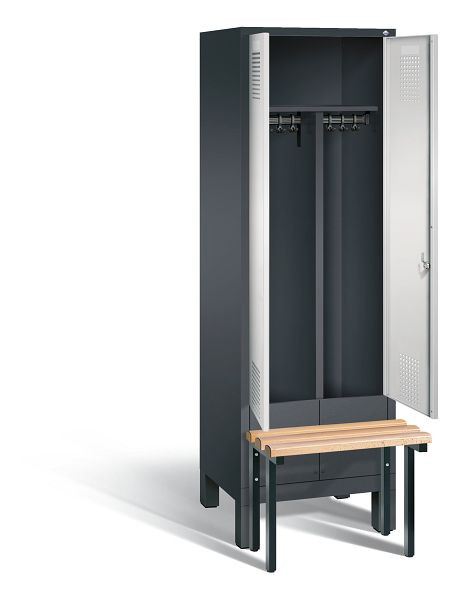 C+P Schwarz-Weiss-Spind Evolo, H1850xB610xT815mm, Farbe: Schwarzgrau / Lichtgrau, 48032-20 S10032