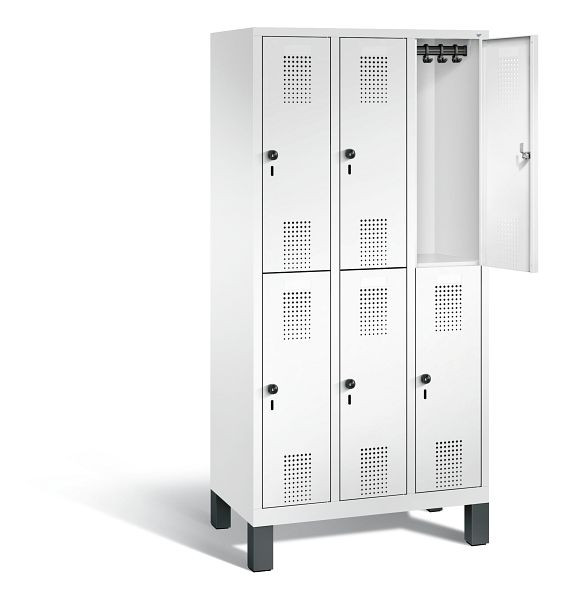 C+P Spind doppelstöckig Evolo, H1850xB900xT500mm, Farbe: Verkehrsweiß, 48310-30 S10385