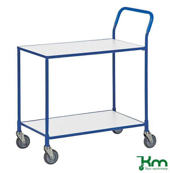 Kongamek Tischwagen, 4 Lenkrollen, 2 davon mit Bremsen, Blau, KM3730-6B