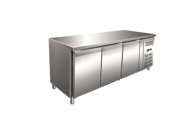 Gastro-Inox Edelstahl GN Tiefkühltisch mit 3 Türen, Umluftkühlung, 202.231