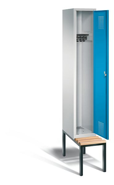 C+P Garderobenschrank Evolo, H2090xB320xT815mm, Farbe: Lichtgrau / Lichtblau, 48050-10 S10010