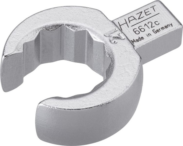 Hazet Einsteck-Ringschlüssel, offen, Einsteck-Vierkant 9 x 12 mm, Außen-Doppel-Sechskant Profil, 21 mm, 6612C-21
