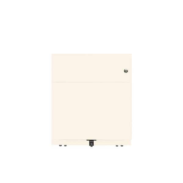 Bisley Rollcontainer Note™, 2 Schubladen, Tiefe 775 mm, Griffleiste, 625 reinweiß, NWA79M7BF625