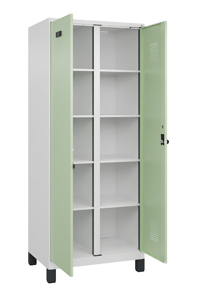 C+P Wäsche-Spind Evolo PLUS, mit Füßen, 2 Abteile, 1950x800x500mm, 9016/6019, Verschluss Drehriegel, 049012-22B S10019