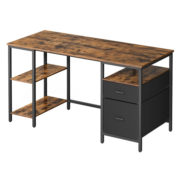 SONGMICS Computerschreibtisch, Vintagebraun, 140x60x76 cm, LWD104B01