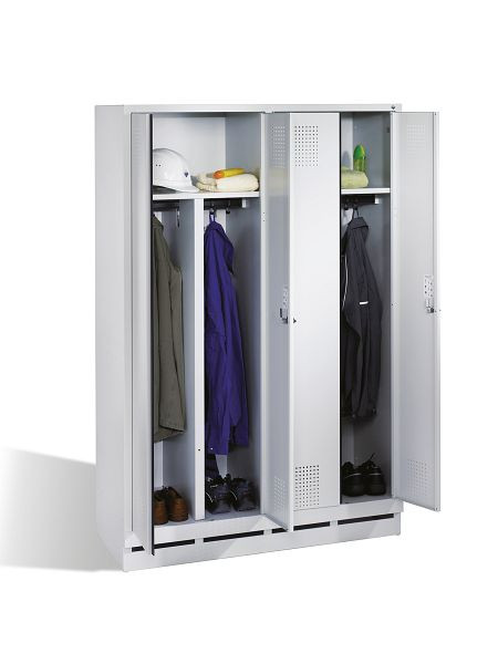 C+P Schwarz-Weiss-Spind Evolo, H1800xB1190xT500mm, Farbe: Lichtgrau, 48022-40 S10094