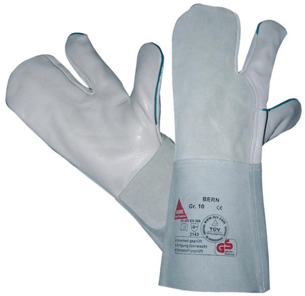 Hase Safety BERN, Schweisserhandschuh, Rindnarben-/Spaltleder, 3 FG-Ausführung, Größe: 12, VE: 6 Paar, 316000-12