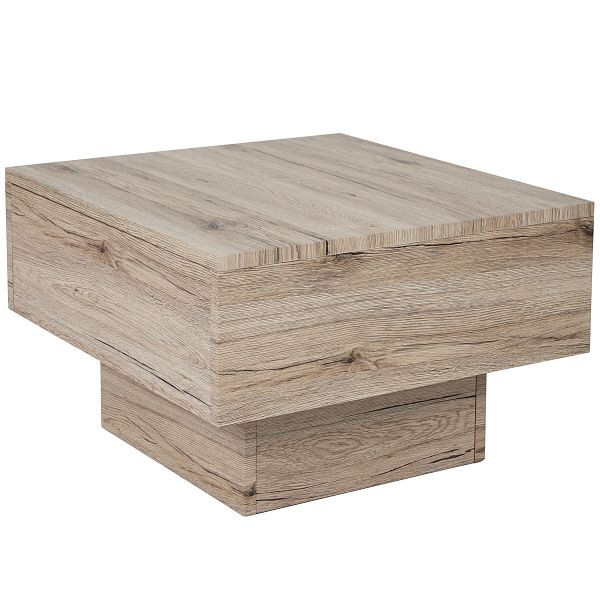 Mendler Couchtisch HWC-A31, Wohnzimmertisch, 3D-Struktur, 37x60x60cm, sanremo Eicheoptik, 59390