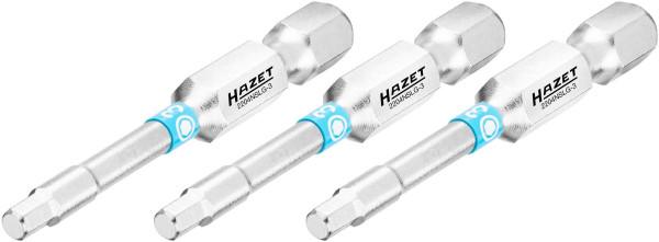 Hazet Bit, Sechskant massiv 6,3 (1/4 Zoll), Innen-Sechskant Profil, 3 mm, Anzahl Werkzeuge: 3, Lange Ausführung, Schlüsselweite: 3 mm, 2204NSLG-3/3
