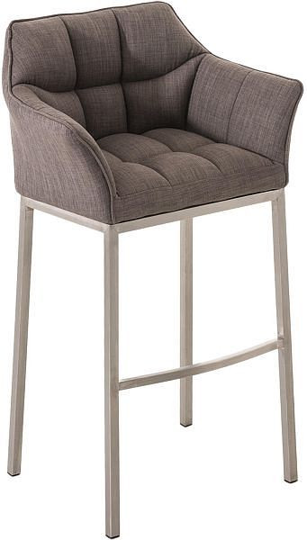 CLP Barhocker Damaso E Stoff mit 4-Fuß Gestell, grau, 101680208