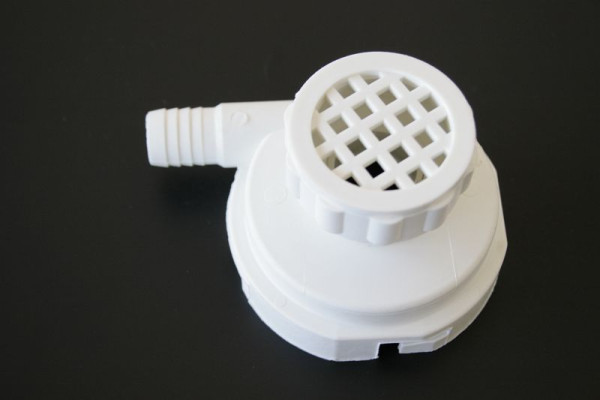 ELMAG PVC-Teil mit Bajonet und Schlauchanschluß, Sieb zu Wasserpumpe S3 (ohne Dichtring, ohne Schaufelrad), 9601332