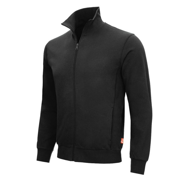 NITRAS MOTION TEX LIGHT, Sweatjacke, 70% Baumwolle / 30% Polyester, 300 g/qm, Größe: L, Farbe: schwarz, VE: 15 Stück, 7020-1000-L