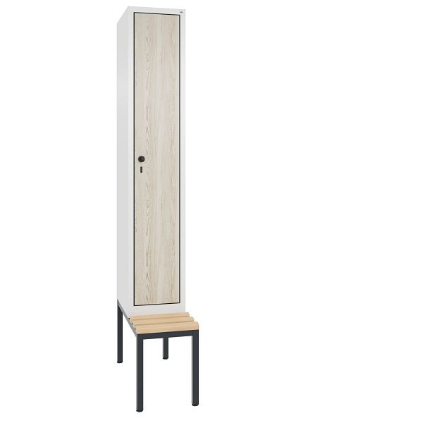 C+P Spind Evolo, 1 Abteil, H2090xB320xT815 mm, Weiß/HPL Esche, 48050-10 S10088