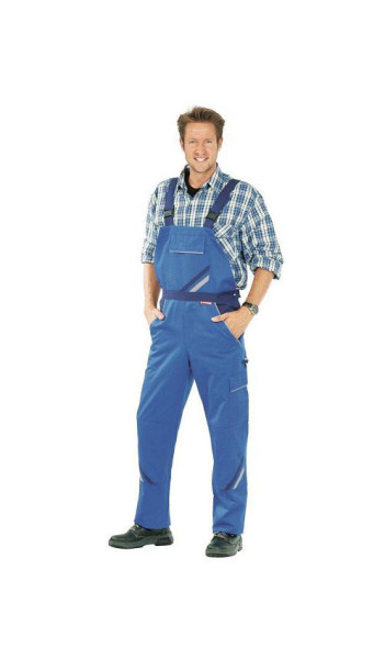 Planam Highline Latzhose, kornblumenblau/marine/zink, Größe 53, 2330053