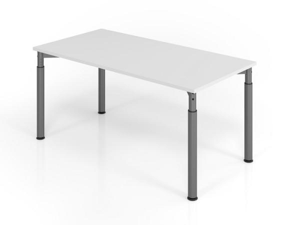 Hammerbacher Schreibtisch YS16, 160 x 80 cm, Platte: Grau, 25 mm dick, ABS-Dickkante, Rechteckform, Graphit, VYS16/5/G
