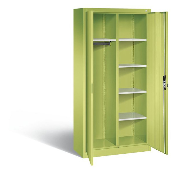 C+P Akten-/Garderobenschrank Acurado, H1950xB930xT400mm, Farbe: Viridingrün / Viridingrün, Muldengriff, 5 OH, 9260-30 S10406