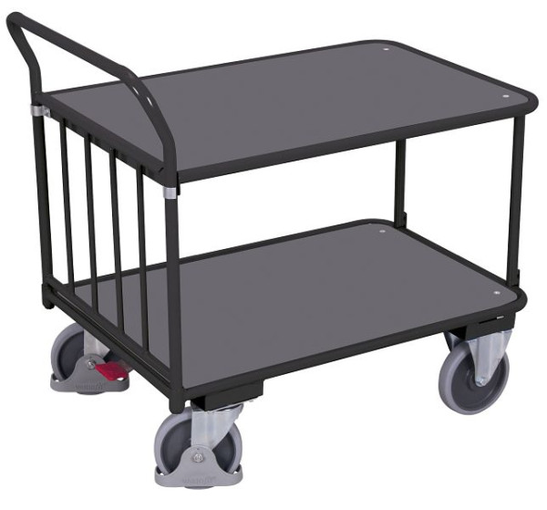 VARIOfit Schiebebügelwagen als Tischwagen, Außenmaße: 1.105 x 705 x 1.030 mm, RAL 7016 anthrazitgrau, sw-700.503/AG