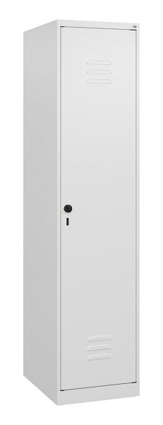 C+P Umkleidespind Classic PLUS mit Mitteltrennwand, 1700x400x500mm, 9016/9016, Drehriegel, 0800007-12F S10012