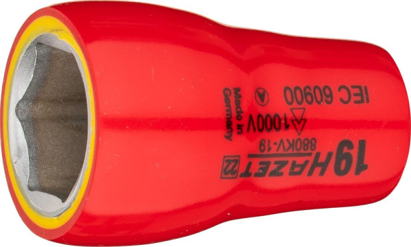 Hazet Steckschlüsseleinsatz, Sechskant, Vierkant hohl 10 mm (3/8 Zoll), 19 mm, Kurze Ausführung, 880KV-19