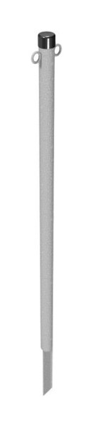 Schake Absperrpfosten Stahlrohr Ø 42 x 2,5 mm ortsfest zum Einschlagen, feuerverzinkt, mit 2 Ösen, 4042E/2