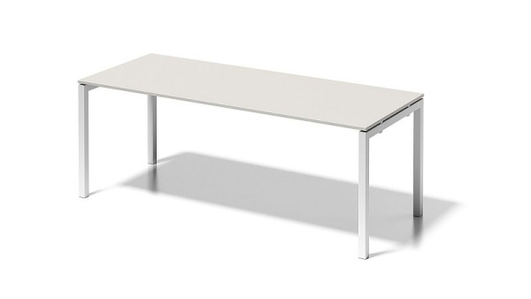 Bisley Cito Schreibtisch, 730 mm höhenfixes U-Gestell, H 19 x B 2000 x T 800 mm, grauweiß/verkehrsweiß, DUF2008GW396