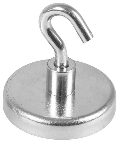Eichner Flachgreifer mit Gewindebuchse und Haken M6, 47 x 9 mm, verzinkt, 180N, Hartferrit, VE: 5 Stück, 9218-04247