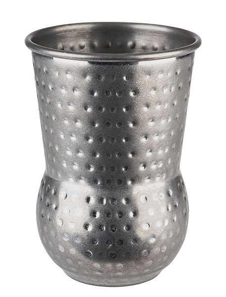 APS Becher -JULEP MUG-, Ø 8 cm, Höhe: 11,5 cm, Edelstahl, Antik-Edelstahl-Look, gehämmerte Oberfläche, 93338