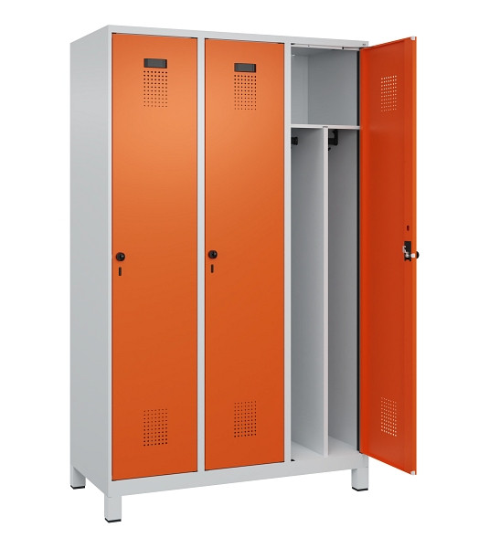 C+P Spind Evolo PLUS, mit Füßen, 3 Abteile, 1950x1200x500mm, 7035/2004, Verschluss Drehriegel, 049010-32F S10002
