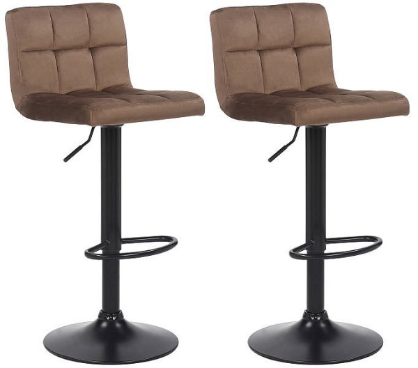 CLP Barhocker Feni Samt, braun, VE: 2 Stück, 318595