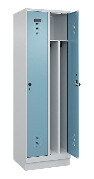 C+P Spind Evolo PLUS, mit Sockel, 2 Abteile, 1950x600x500mm, 7035/0010, Verschluss Drehriegel, 049020-20F S10009