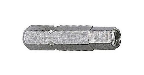Kraftwerk 1/4" Bit für Innensechskant-Schrauben 25mm 2mm mit Bohrung an der Spitze, VE: 5 Stück, 2676-5