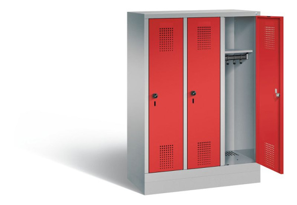 C+P Kindergarten-Spind Evolo, H1300xB900xT300mm, Farbe: Weißaluminium / feuerrot, 480203-30 S10091