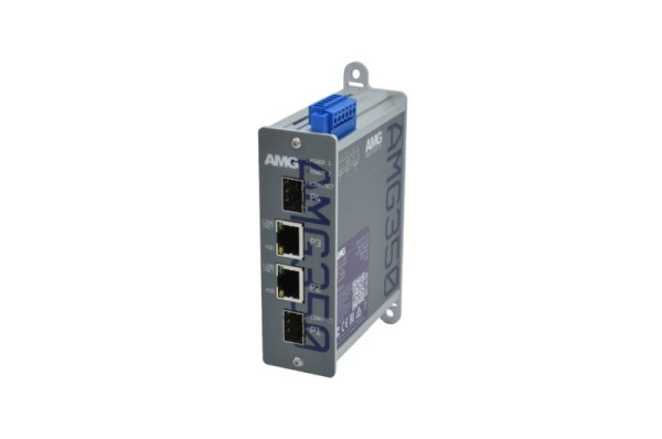 AMG Systems Industrieller 4 Port Unmanaged Switch, 2 x 10/100/1000BT RJ45 30W & 2 x 100/1000FX SFP Slot, AMG350-2GAT-2S-P60