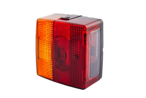 HELLA Heckleuchte, Glühlampe, 12V, Anbau/Schraubanschluss, Lichtscheibenfarbe: rot/gelb/weiß, Stecker: Flachstecker, rechts/links, 2SE 004 623-001