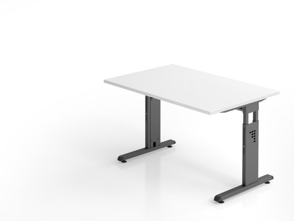Hammerbacher Schreibtisch OS12, 120 x 80 cm, Platte: Weiß, 25 mm dick, 2 mm ABS-Kante, Rechteckform, VOS12/W/G