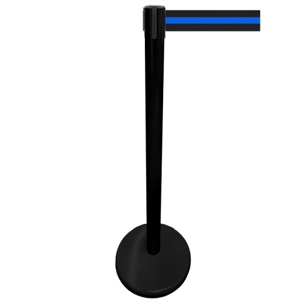 Stein HGS Personenleitsystem -P-LINE Future-, Metall/ schwarz, schwarz/blau/schwarz waagerecht (gestreift), mit Gurtendstück (Standard), 12796-0702